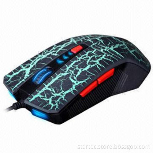 Gaming mouse with breathing lamp and raided USB cable